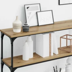vidaXL Mesa Consola 200 x 29 x 75 cm Roble artisan Clearance