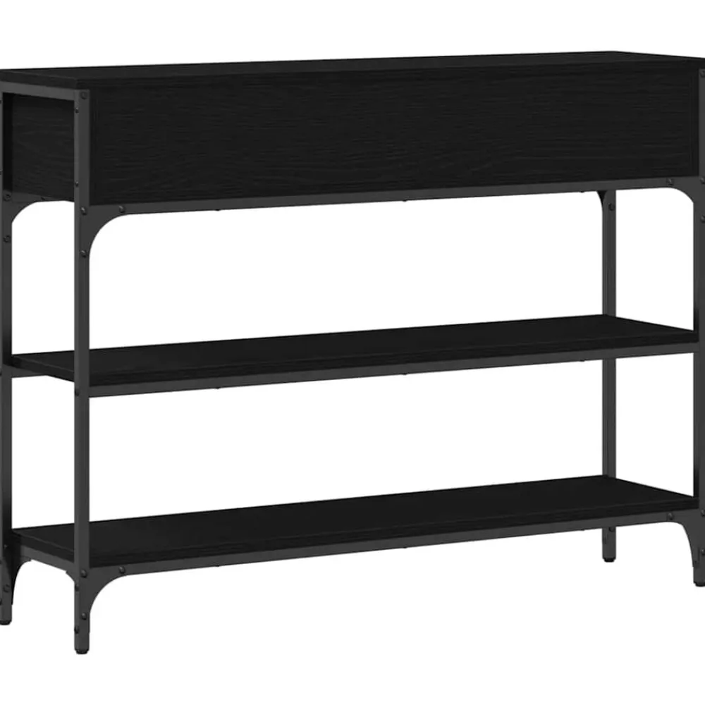 vidaXL Mesa Consola 100 x 25 x 75 cm Madera de ingeniería Roble negro