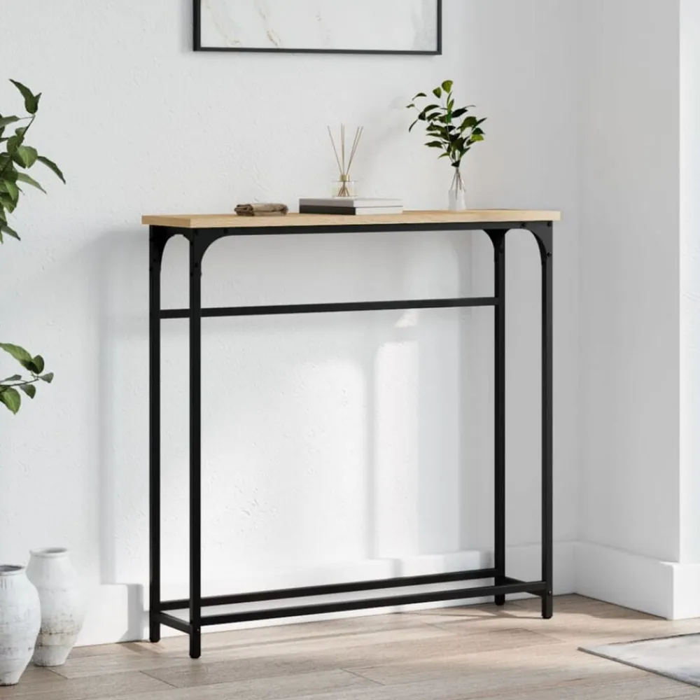 vidaXL Mesas-Mesa consola 75x19,5x75 cm madera de ingeniería