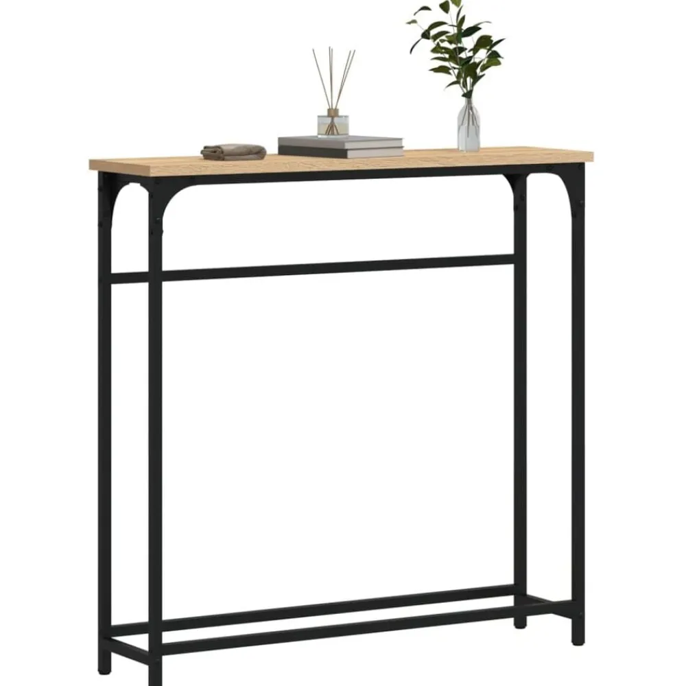 vidaXL Mesas-Mesa consola 75x19,5x75 cm madera de ingeniería