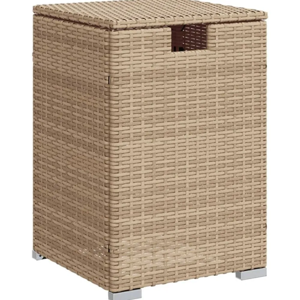 vidaXL Mesa cubierta para bombona de propano ratán 40x40x60 cm Beige