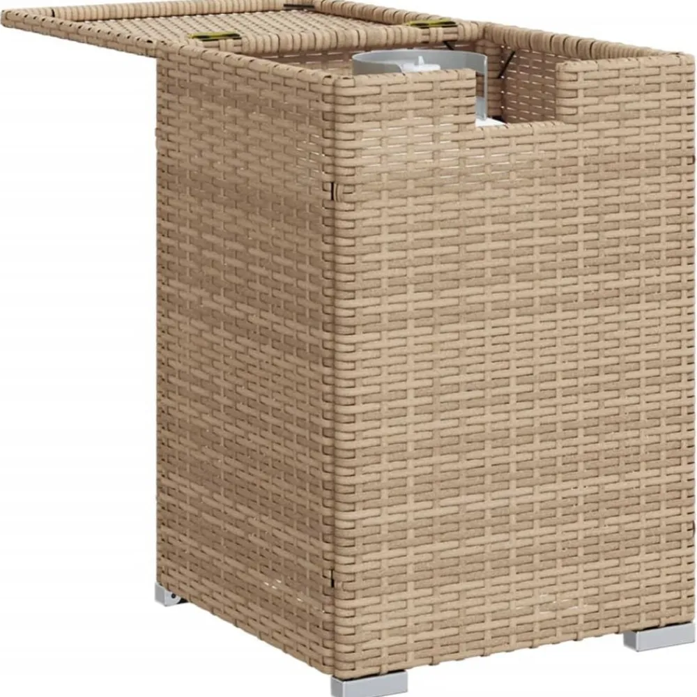 vidaXL Mesa cubierta para bombona de propano ratán 40x40x60 cm Beige