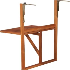 vidaXL Mesa de balcón colgante madera de acacia maciza 64,5x44x80 cm