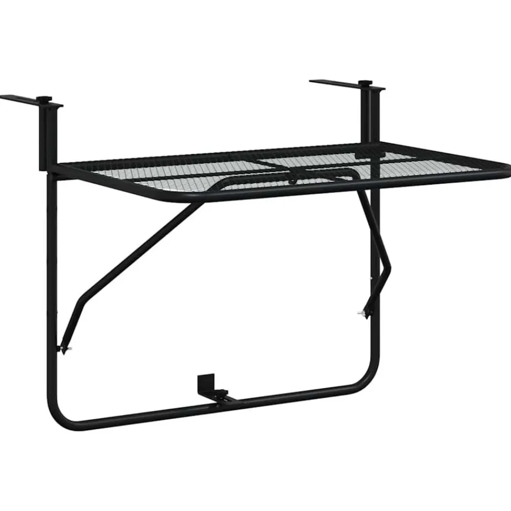 vidaXL Muebles De Jardín-Mesa de balcón de acero 60x40 cm