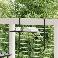 vidaXL Muebles De Jardín-Mesa de balcón de acero 60x40 cm