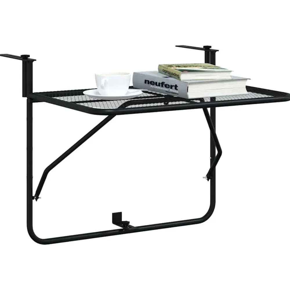 vidaXL Muebles De Jardín-Mesa de balcón de acero 60x40 cm
