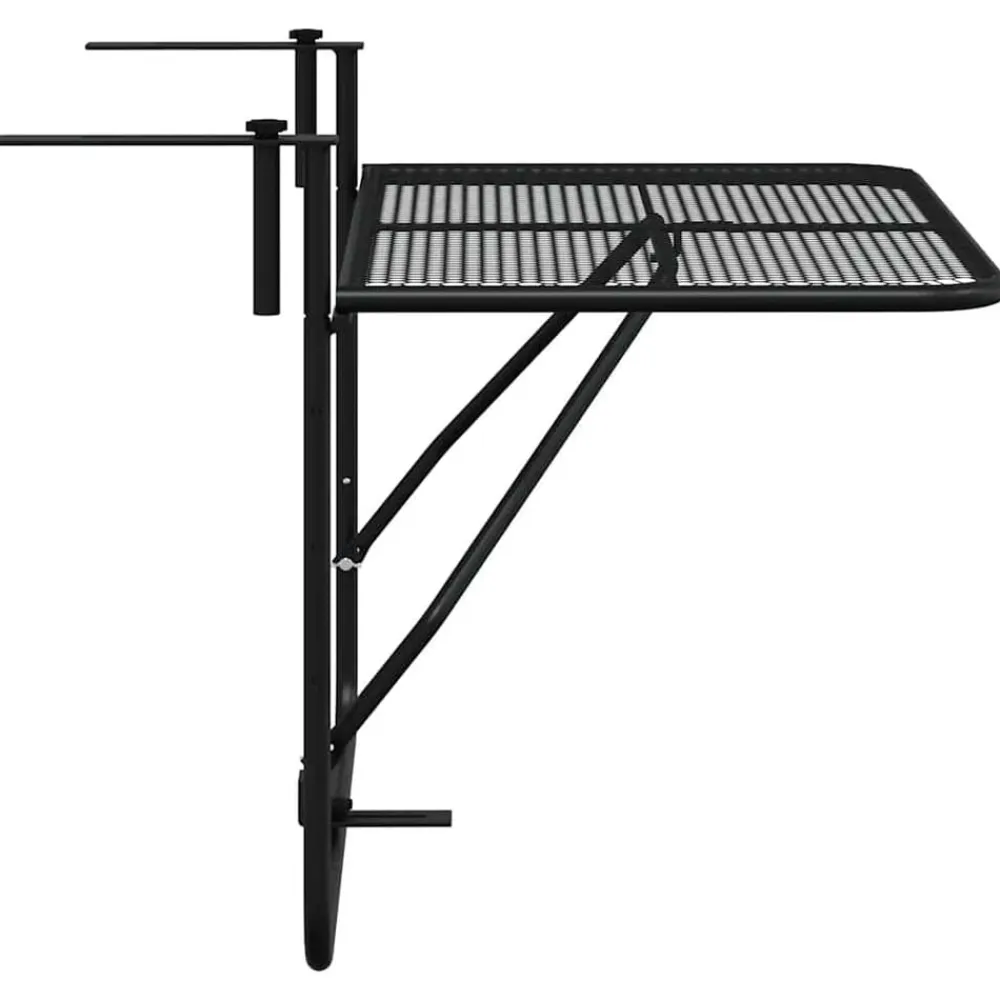 vidaXL Muebles De Jardín-Mesa de balcón de acero 60x40 cm