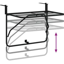 vidaXL Muebles De Jardín-Mesa de balcón de acero 60x40 cm