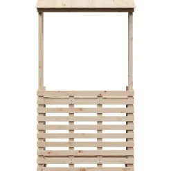vidaXL Muebles De Jardín-Mesa de bar de jardín con techo madera maciza 112,5x57x195,5 cm
