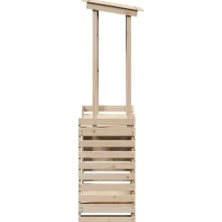 vidaXL Muebles De Jardín-Mesa de bar de jardín con techo madera maciza 112,5x57x195,5 cm