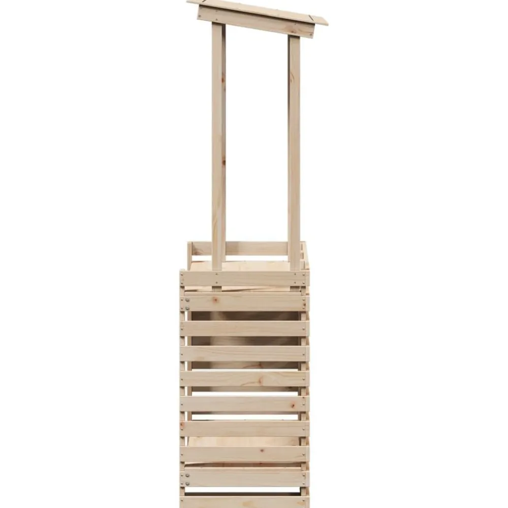 vidaXL Muebles De Jardín-Mesa de bar de jardín con techo madera maciza 112,5x57x195,5 cm