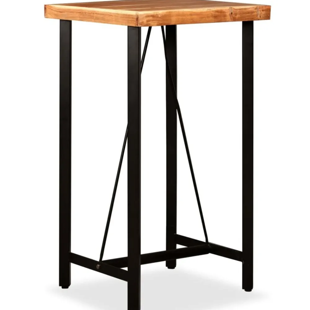 vidaXL Mesas-Mesa de bar de madera maciza de acacia 60x60x107 cm