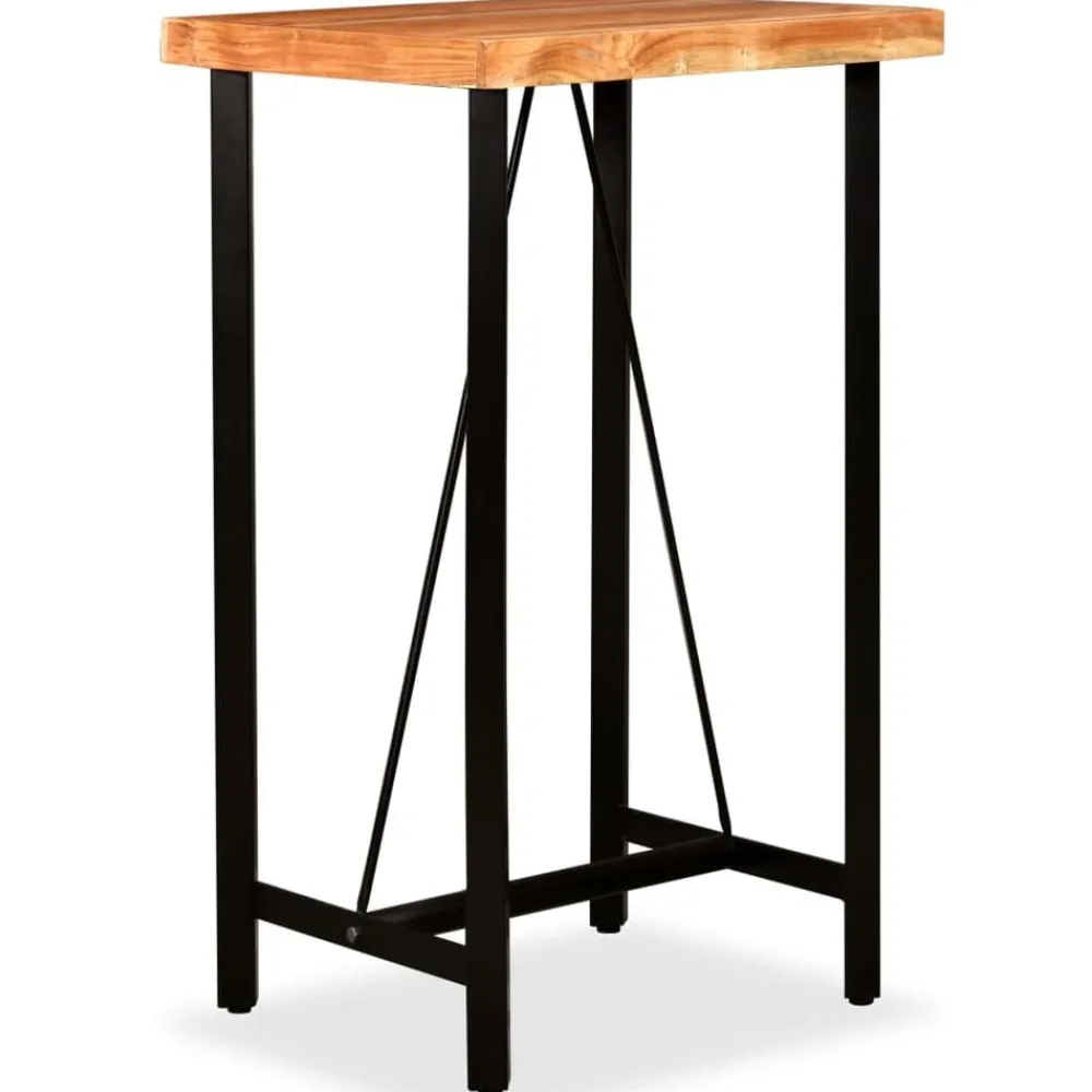 vidaXL Mesas-Mesa de bar de madera maciza de acacia 60x60x107 cm