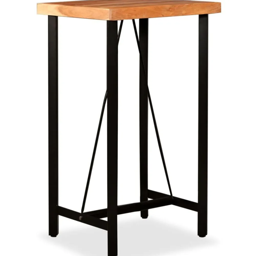 vidaXL Mesas-Mesa de bar de madera maciza de acacia 60x60x107 cm