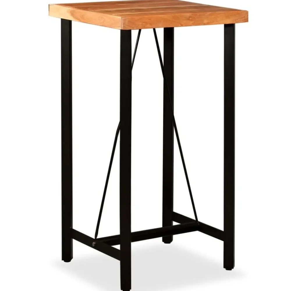 vidaXL Mesas-Mesa de bar de madera maciza de acacia 60x60x107 cm