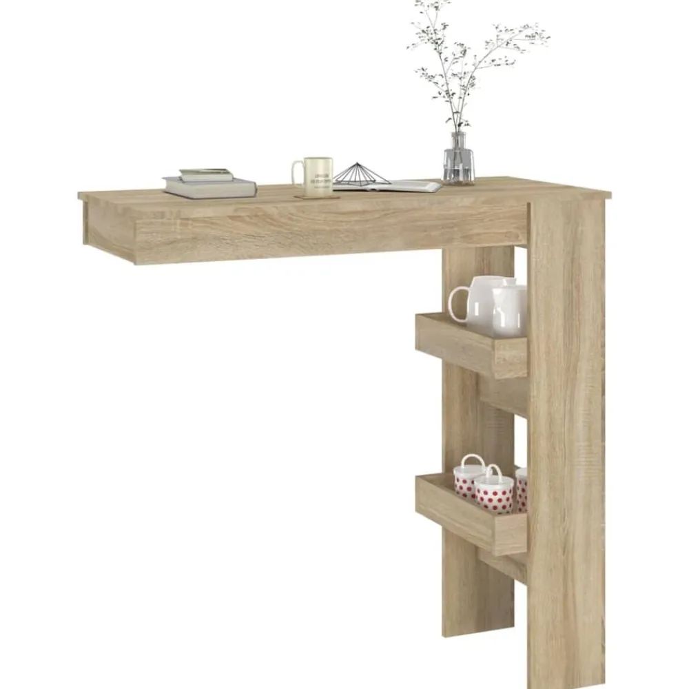vidaXL Mesas-Mesa de bar de pared contrachapada 102x45x103,5cm