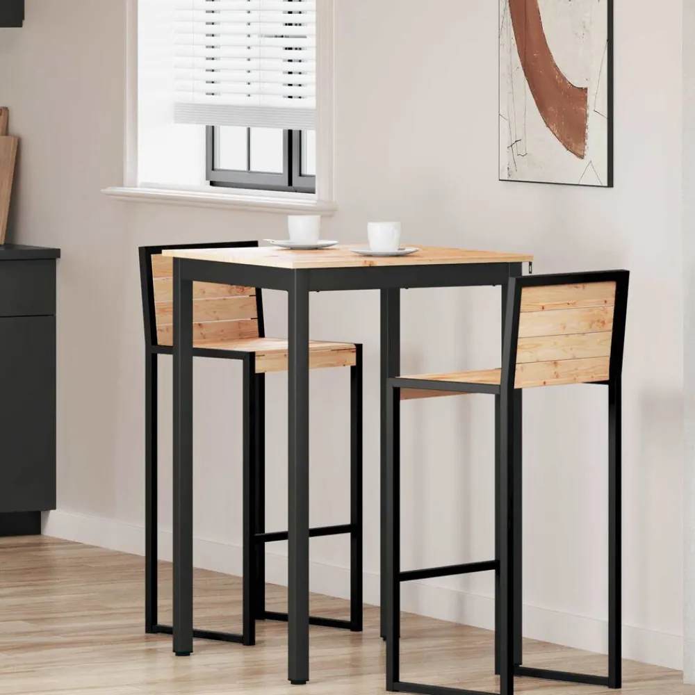 vidaXL Mesa de Bar 70 x 70 x 105 cm Madera de pino macizo Natural Discount