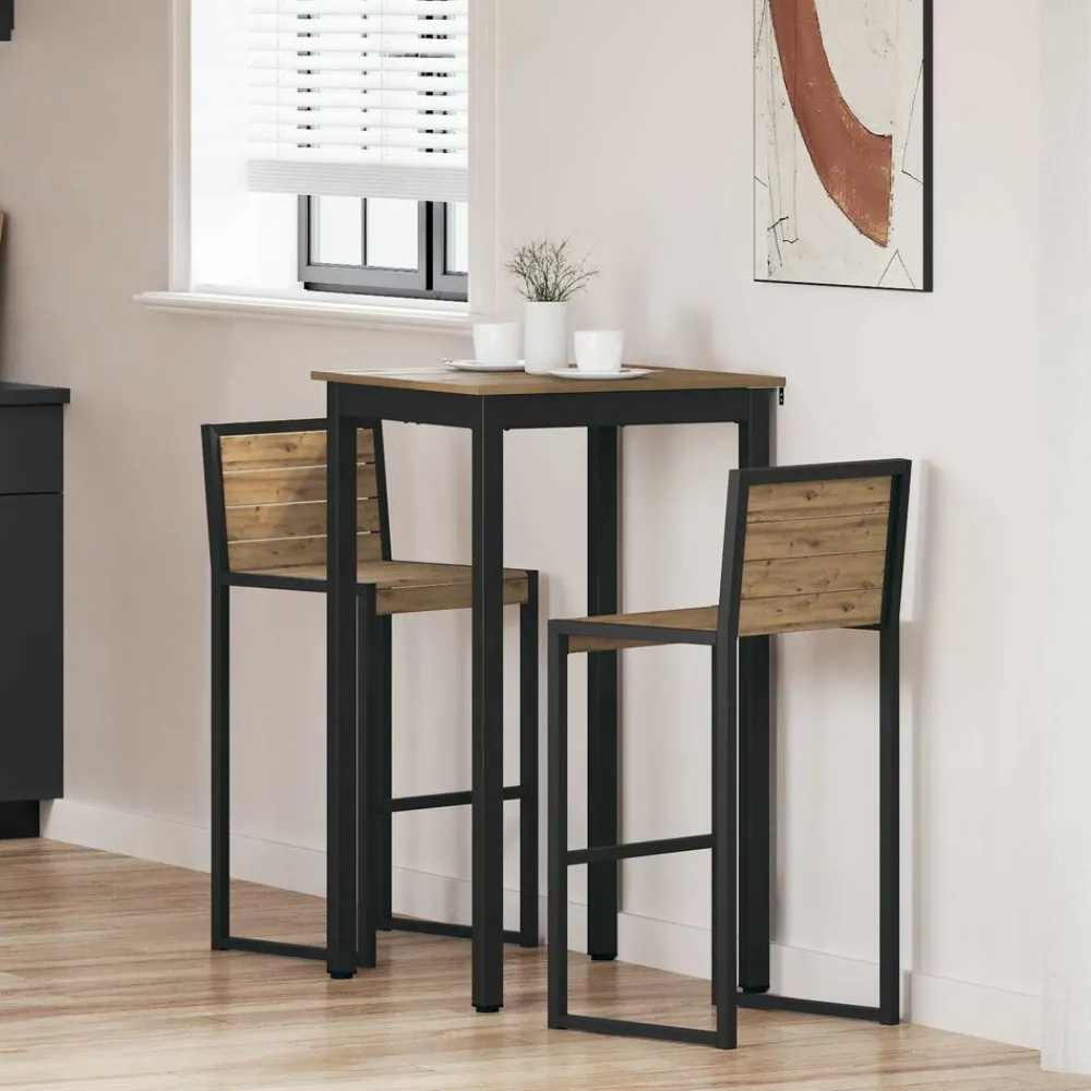 vidaXL Mesas-Mesa de barra de pie Madera de ingeniería