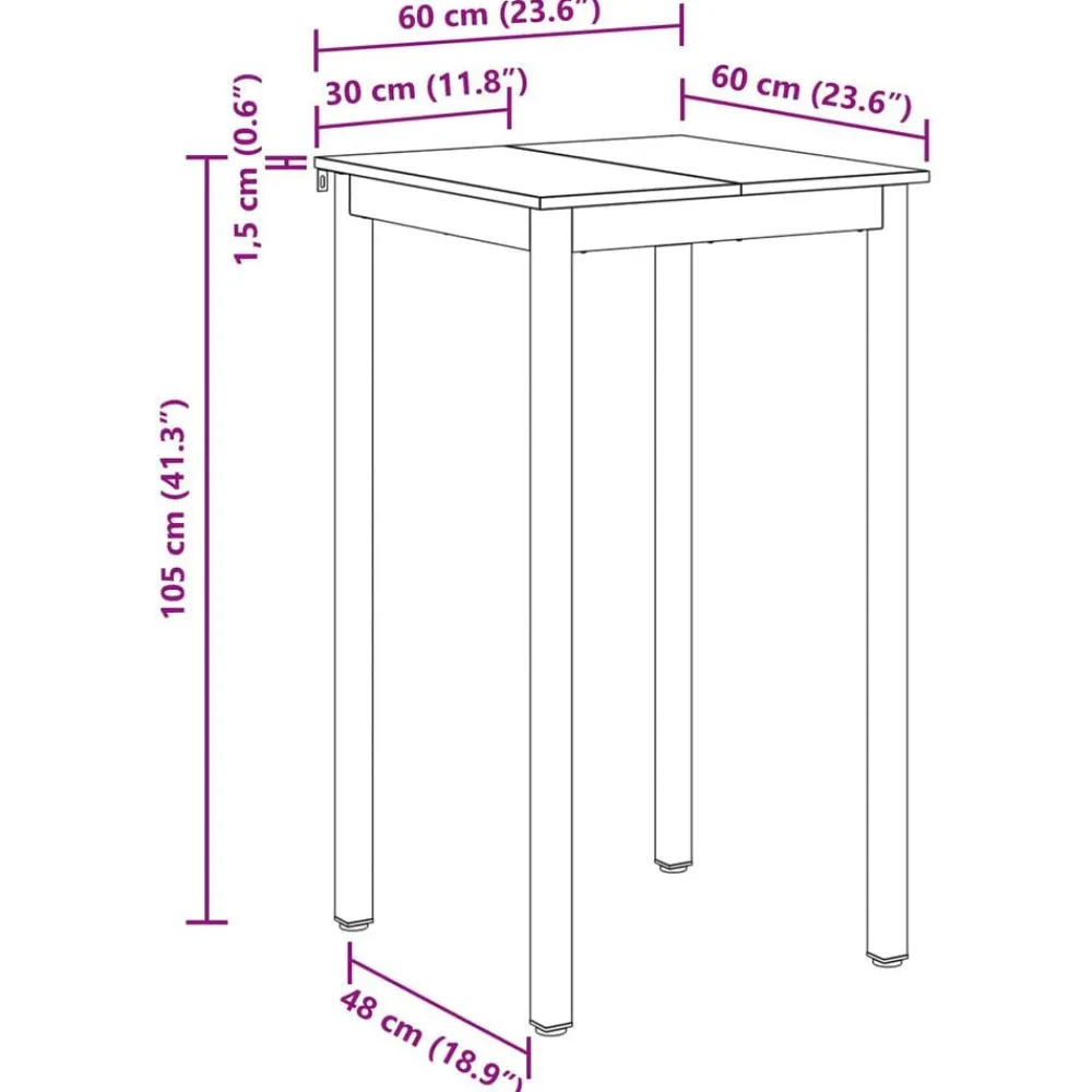 vidaXL Mesas-Mesa de barra de pie Madera de ingeniería