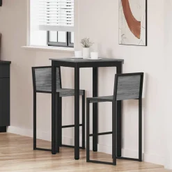 vidaXL Mesa de barra de pie Madera de ingeniería Gris sonoma New