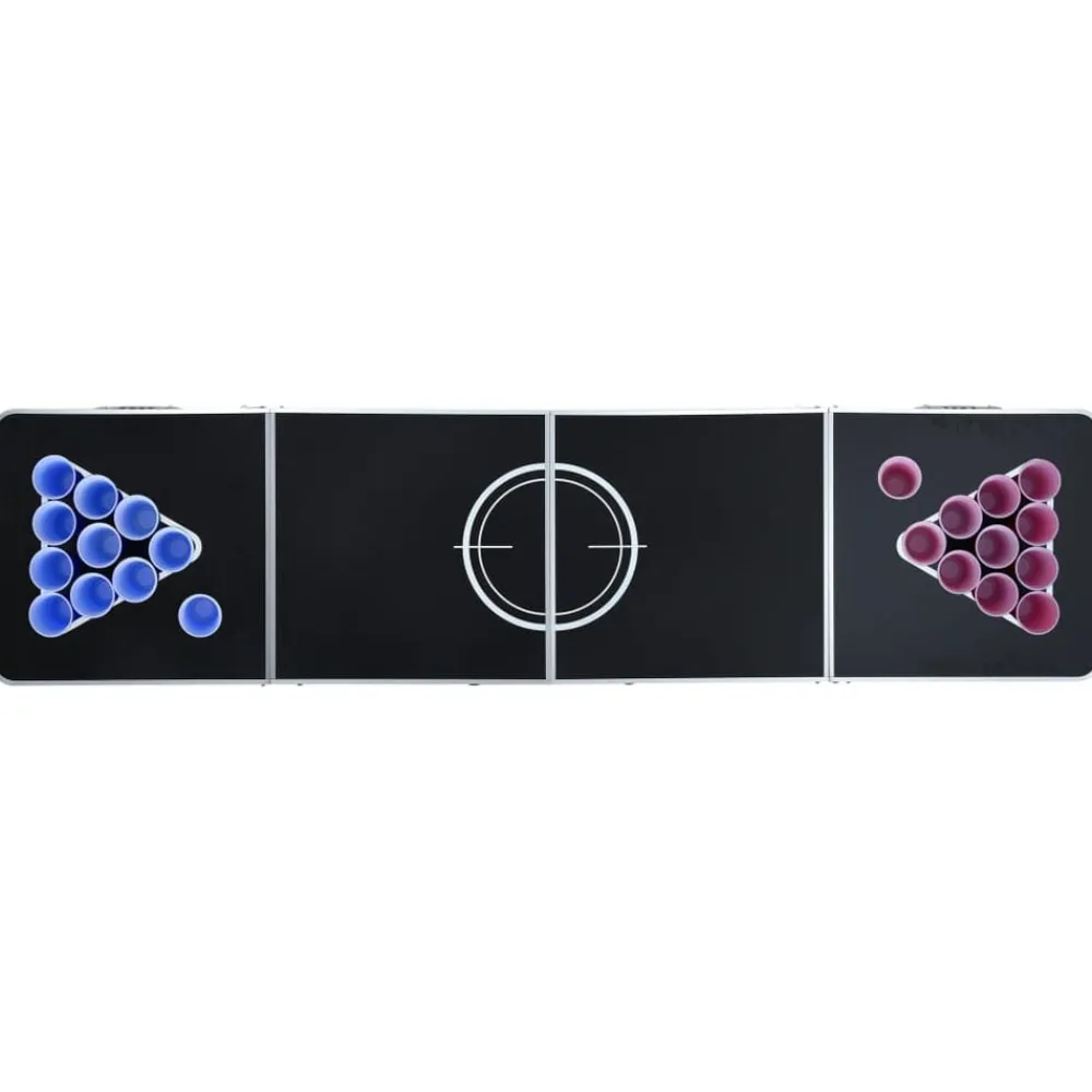 vidaXL Mesa de beer pong plegable con tazas y bolas de 240 cm