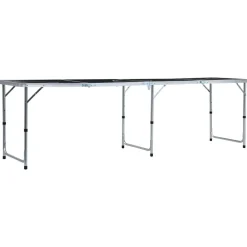 vidaXL Mesa de beer pong plegable negro 240 cm New