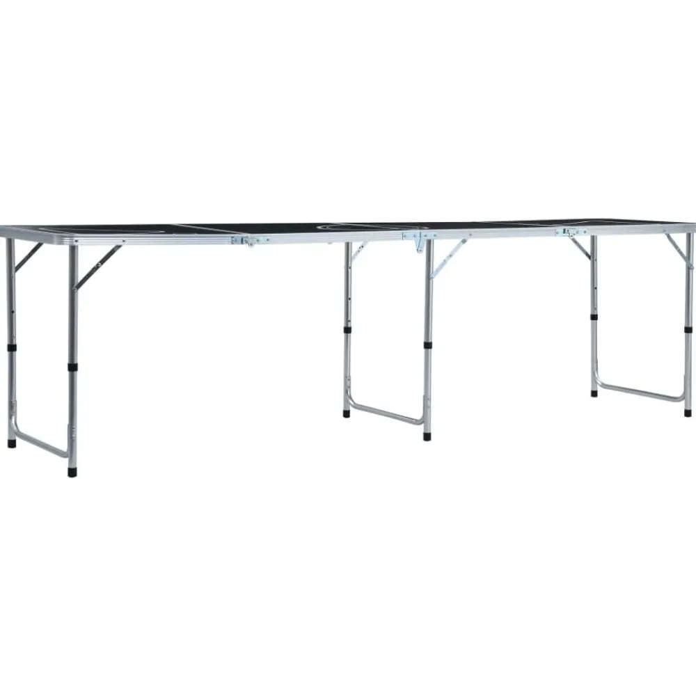 vidaXL Mesa de beer pong plegable negro 240 cm New