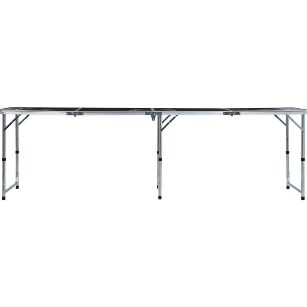 vidaXL Mesa de beer pong plegable negro 240 cm New