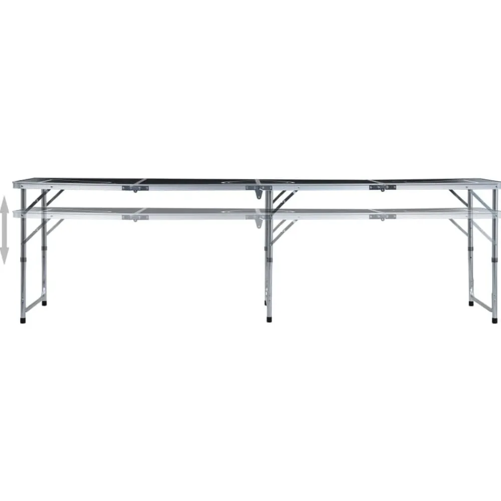 vidaXL Mesa de beer pong plegable negro 240 cm New