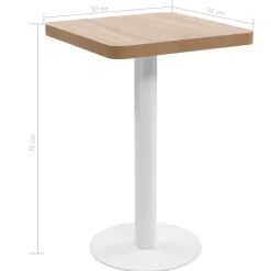 vidaXL Mesas-Mesa de bistró MDF marrón claro 50x50 cm