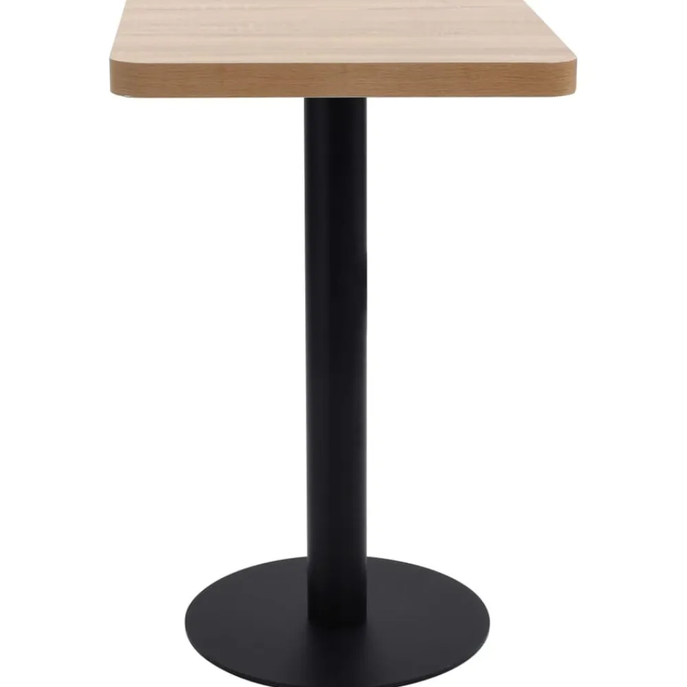 vidaXL Mesa de bistró MDF marrón claro 50x50 cm marrón claro y negro