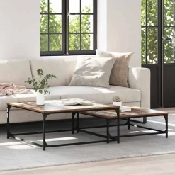 vidaXL Mesas-Mesa de Café 2 pcs Madera de ingeniería