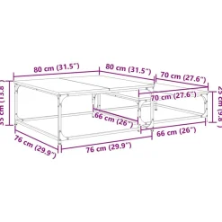 vidaXL Mesas-Mesa de Café 2 pcs Madera de ingeniería