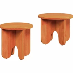vidaXL Mesas-Mesa de Café 2 pcs Marrón cera Madera maciza de Pino