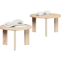 vidaXL Mesas-Mesa de Café 2 pcs Madera maciza de Pino