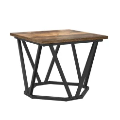 vidaXL Mesa de Café 3 pcs Madera Ingenierizada y Acero Roble ahumado Best