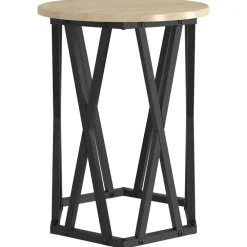 vidaXL Mesas-Mesa de Café 2 pcs Madera Ingenierizada y Acero