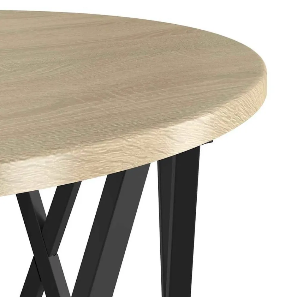 vidaXL Mesas-Mesa de Café 2 pcs Madera Ingenierizada y Acero