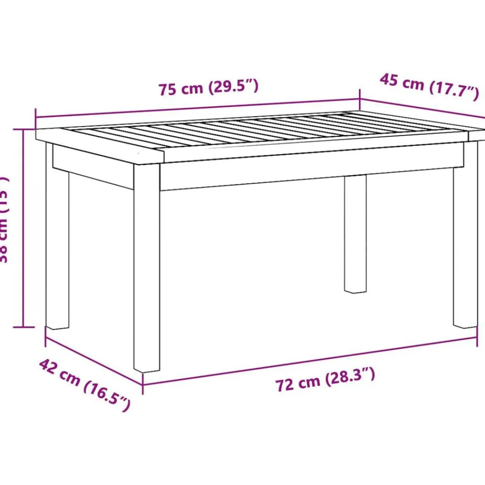 vidaXL Mesa de Café Aceite Natural Madera de Acacia Sólida Sale