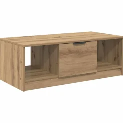 vidaXL Mesas-Mesa de Café con cajón Roble artesanal 102 x 50 x 36cm