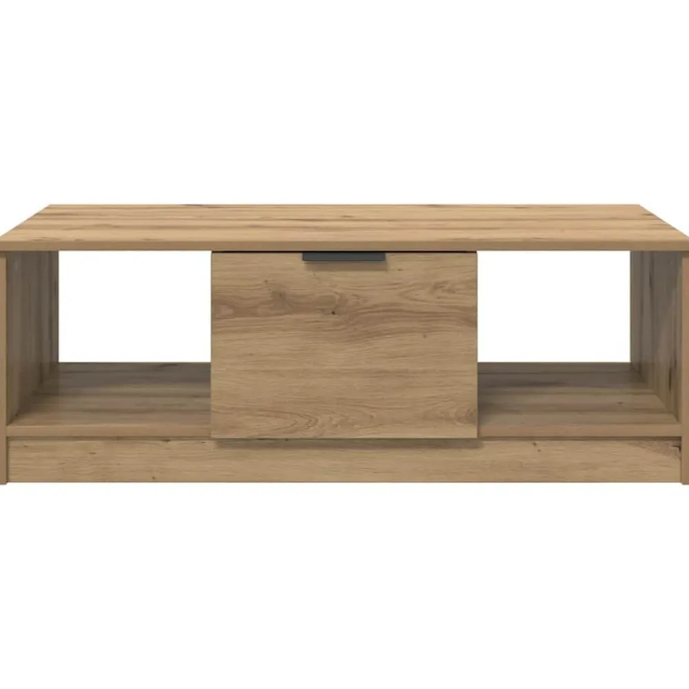 vidaXL Mesas-Mesa de Café con cajón Roble artesanal 102 x 50 x 36cm