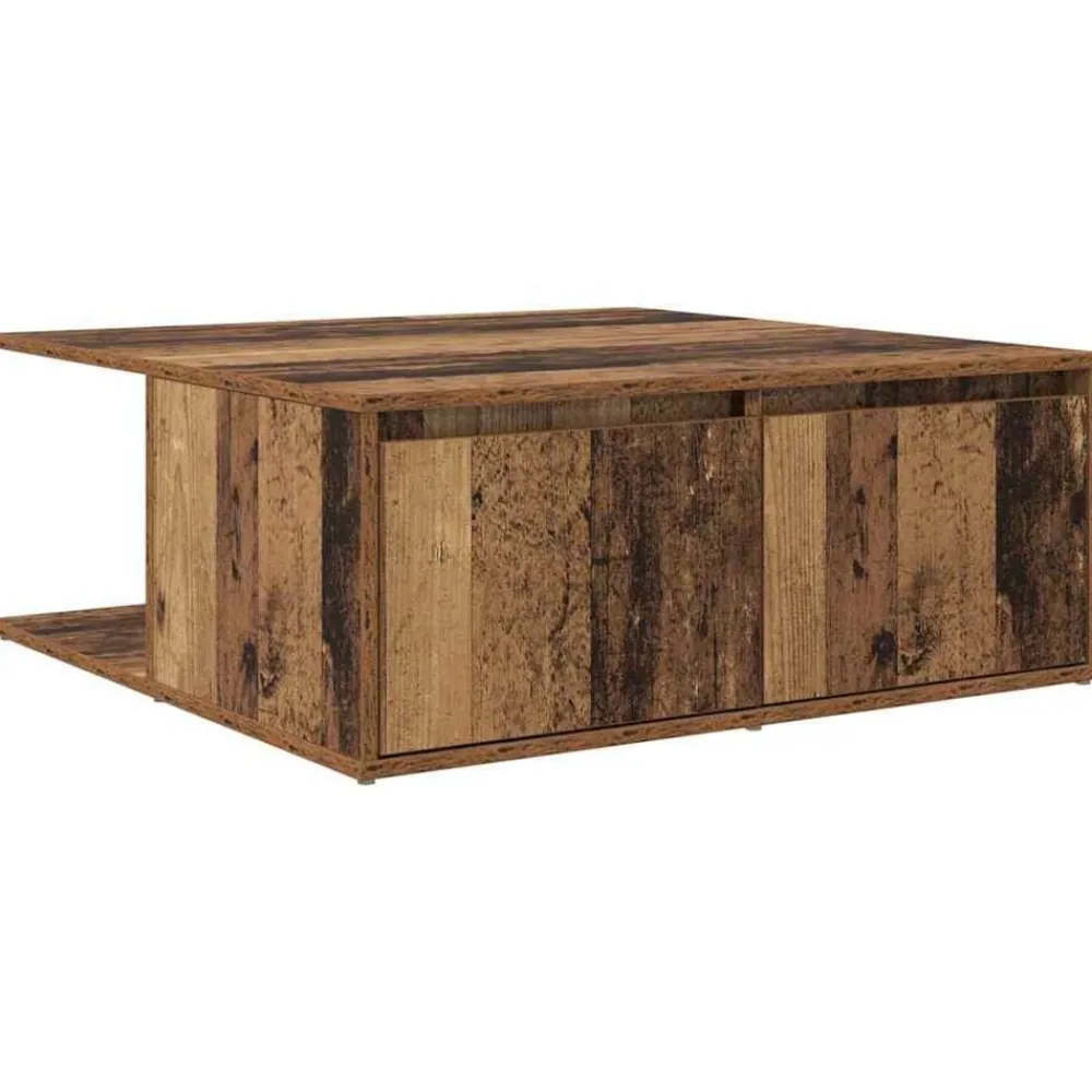 vidaXL Mesa de Café con cajón 80 x 80 x 31 cm Madera antigua Sale