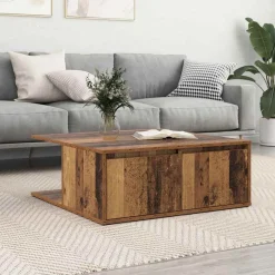 vidaXL Mesa de Café con cajón 80 x 80 x 31 cm Madera antigua Sale