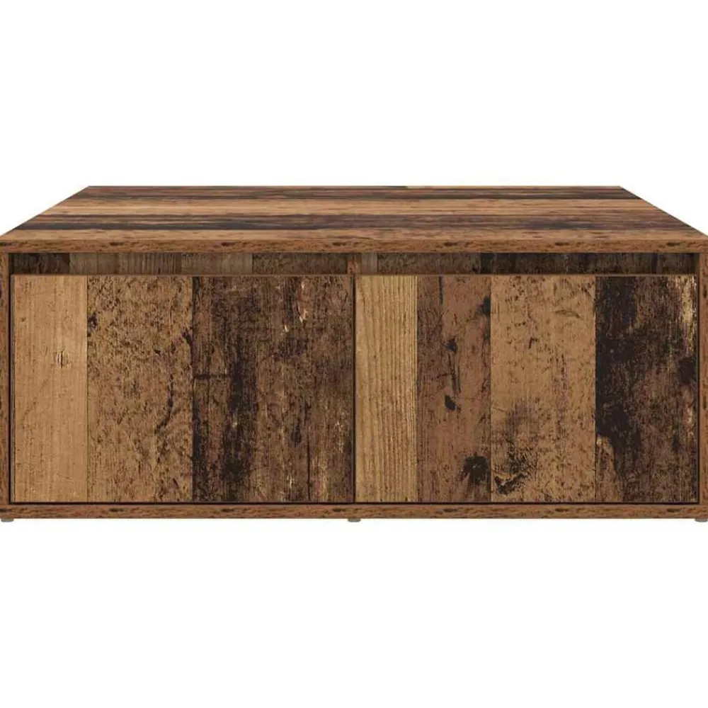 vidaXL Mesa de Café con cajón 80 x 80 x 31 cm Madera antigua Sale