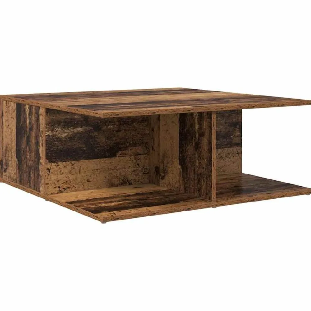 vidaXL Mesa de Café con cajón 80 x 80 x 31 cm Madera antigua Sale