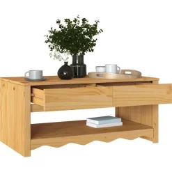 vidaXL Mesas-Mesa de Café con cajón Drammen Roble 99 x 55 x 45 cm