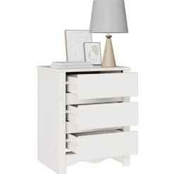 vidaXL Mesa de Café Drammen 45 x 35 x 56 cm Madera de pino macizo White Hot