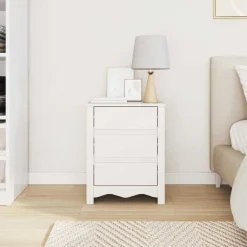 vidaXL Mesa de Café Drammen 45 x 35 x 56 cm Madera de pino macizo White Hot