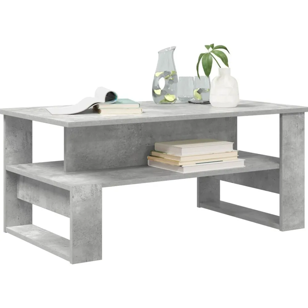 vidaXL Mesa de Café Gris Concreto 90 x 50 x 40 cm Madera de ingeniería Gris hormigón Best