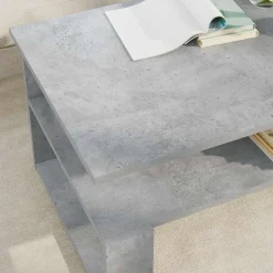 vidaXL Mesa de Café Gris Concreto 90 x 50 x 40 cm Madera de ingeniería Gris hormigón Best